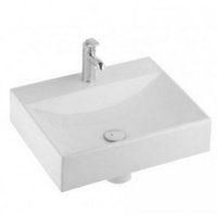 Lavoar pe blat Kolo Quattro, 60 cm, alb, din portelan - 1