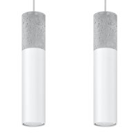 Lustra Suspendata Borgio Alb 30x6x90 cm - Eleganta Moderna - 1