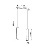 Lustra Suspendata Borgio Alb 30x6x90 cm - Eleganta Moderna - 4