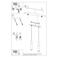 Lustra Suspendata Borgio Alb 30x6x90 cm - Eleganta Moderna - 5