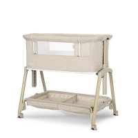 Patut pentru copii Lorelli Layla Beige 2 in 1 Co Sleeper, cu latura pliabila, reglabil pe inaltime, sistem anti-reflux - 1