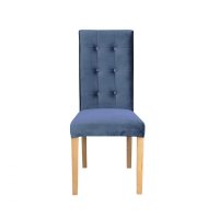 Scaun living TEO LUX, picioare lemn natur, stofa albastru deschis, 46x60x98 cm - 1