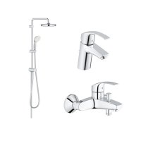 Pachet promo: Coloana dus (26381001), baterie cada/dus (33300002), baterie lavoar Grohe Eurosmart S (33265002) - 1