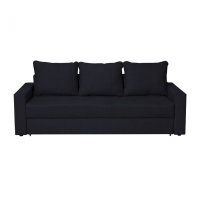 Canapea NICO II 3L extensibila, 3 locuri, cu arcuri si lada depozitare, negru albastrui, 220x85x75 cm - 1