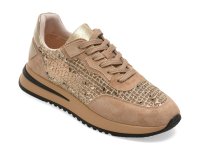 Pantofi sport EPICA bej, QS510, din material textil si piele naturala - 1
