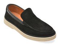 Mocasini OTTER negri, J260016, din piele intoarsa - 1