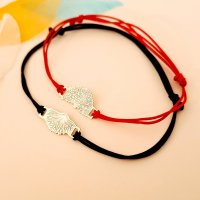Set 2 bratari Arbore si Radacina din Aur Galben 14k cu snur reglabil - 1