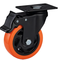 Roata PORTOCALIE de 50mm cu frana - silentioasa si rezistenta - 1