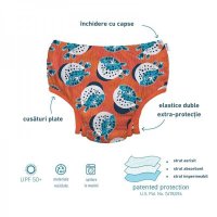 Slip copii eco SPF 50+ refolosibil cu capse Green Sprouts by iPlay Tea Hibiscus 6 luni - 1