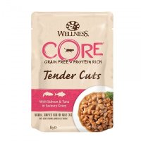 Wellness Core Hrana Umeda pentru Pisici cu Somon si Ton in Sos, 85 g - 2
