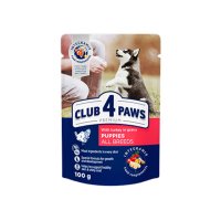 CLUB 4 PAWS Premium Puppy, Curcan, hrană umedă câini junior, (în sos) CLUB 4 PAWS Premium Puppies, XS-XL, Curcan, plic hrană umedă câini junior, (în sos), 100g - 1