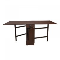 Masa plianta cu role si spatiu depozitare, 8 persoane, wenge, 92 180x92x80 cm - 1