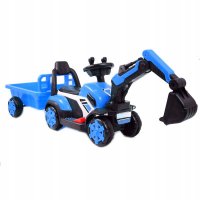 Mini excavator electric Kinderauto BJXZ219B 35W 6V,cu incarcator electric si remorca, albastru - 1