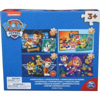 Puzzle din lemn Paw Patrol 4 in 1, cu 12, 16, 20 si 24 de piese - 1