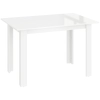 HOMCOM Masa Extensibila pentru 4-6 Persoane, Alb Lucios, 120-160x80x78 cm - 1