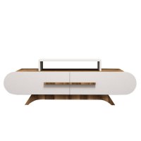 Comoda TV ROSE, nuc + alb, 145x36,8x49,8 cm - 1