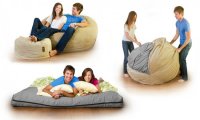 Fotoliu Pufrelax king size perna decorativa eerie black umplut cu fulgi de burete memory mix - 3