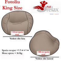 Fotoliu Pufrelax king size perna decorativa eerie black umplut cu fulgi de burete memory mix - 5