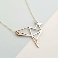Lantisor personalizat - Origami Cocor - Argint 925 - 1