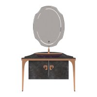 Set mobilier baie Pierre Cardin Venus 3 piese negru-aramiu 120 cm - 1