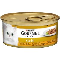 PURINA Gourmet Gold, Pui și Ficat, conservă hrană umedă pisici, (bucăti în sos), 85g - 3