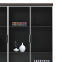Biblioteca Oscar cu usi din sticla nuc - dimensiuni 120x40x200cm - 4
