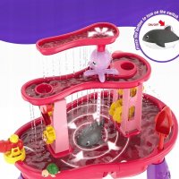 Set masa interactiva de apanisip 2in1 cu umbrela si cascada electrica Matadi Waterfall Pink cu jucarii incluse,moara de apa,cascada,lansator de mingii si figurine - 4