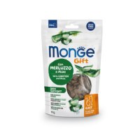 MONGE Gift Skin Support  Filled & Crunchy, Cod și Aloe Vera, punguță recompense funcționale fără cereale pisici, piele & blană, 60g - 2
