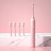 Periuta de dinti electrica reincarcabila sonica, 42.000 miscari/minut, 6 moduri smart de curatare cu temporizator, 4 cap - 2