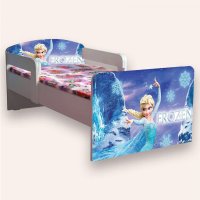 Pat pentru copii Frozen, cu manere si saltea, 2-12 ani, 160x80 cm - 2