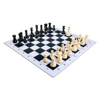 Combo set Zagreb: Set Piese sah Zagreb cu Tabla  Mousepad alb negru - 1