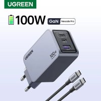 UGREEN Nexode 100W GaN Fast Charger cu 3 Porturi - 1 USB-A si 2 USB-C, Gri - 3