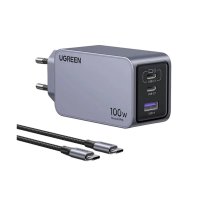 UGREEN Nexode 100W GaN Fast Charger cu 3 Porturi - 1 USB-A si 2 USB-C, Gri - 5