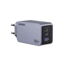 UGREEN Nexode 100W GaN Fast Charger cu 3 Porturi - 1 USB-A si 2 USB-C, Gri - 1