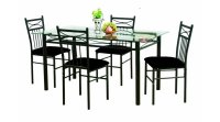 Set masa Korfu cu 4 scaune, blat sticla,110x70x76 cm, UnicSpot - 1