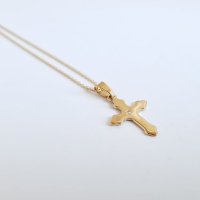 Lantisor personalizat cu Diamant natural - Pandantiv Cruce - Aur Galben 14K - 1