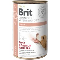 BRIT VD Renal, XS-XL, Ton și Somon, dietă veterinară, conservă hrană umedă fără cereale câini, sistem renal, (în aspic), 400g - 2