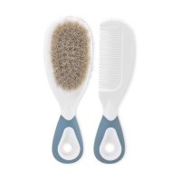 Set de ingrijire par Lorelli Moonlight Blue cu perie din par natural, 0 luni+ - 1