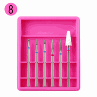 Set 6 Capete de Freză Pink R08 – Bituri Diamant &amp; Ceramic pentru Cuticule și Îndepărtare Gel - 1