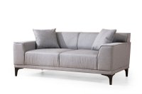 Canapea fixa PETRA, 2 locuri, gri deschis, 165x86x87 cm - 1