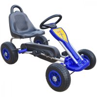 Kart cu pedale pentru copii A05 Kidscare albastru 3-6 ani roti gonflabile - 5
