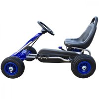 Kart cu pedale pentru copii A05 Kidscare albastru 3-6 ani roti gonflabile - 3