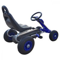 Kart cu pedale pentru copii A05 Kidscare albastru 3-6 ani roti gonflabile - 4