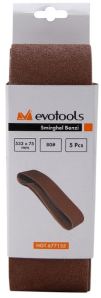 Set de 5 Benzi Smirghel Evotools 677154, 533x75 mm, Granulatie 40 - 2