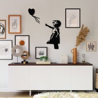 Tablou metalic Banksy Negru 105x85 cm - 1