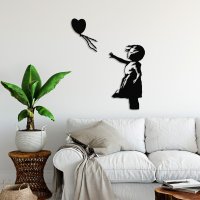 Tablou metalic Banksy Negru 105x85 cm - 2
