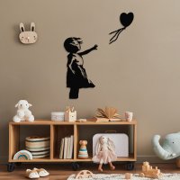 Tablou metalic Banksy Negru 105x85 cm - 3