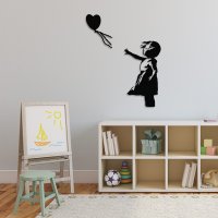 Tablou metalic Banksy Negru 105x85 cm - 4