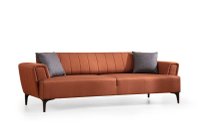 Canapea extensibila HAMLET, 3 locuri, rosu de tigla, 230x95x77 cm - 1