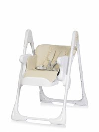 Scaun de masa multifunctional 2 in 1, pliabil, reglabil pe inaltime, cu Centura de siguranta si 2 tavite de servire, Colibro Noto Almond - 1